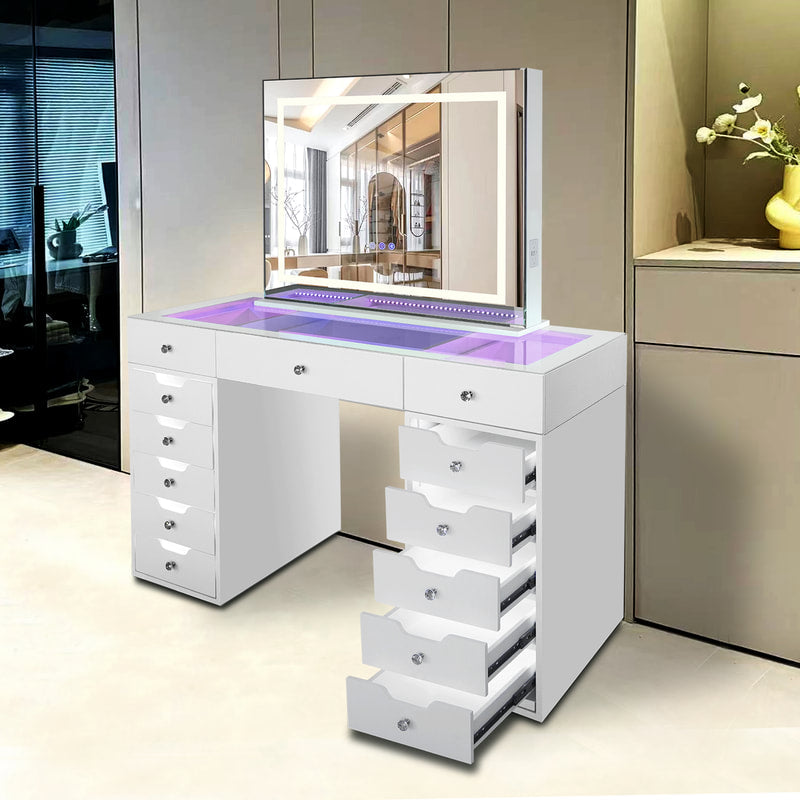 A50 White Vanity with LEDs