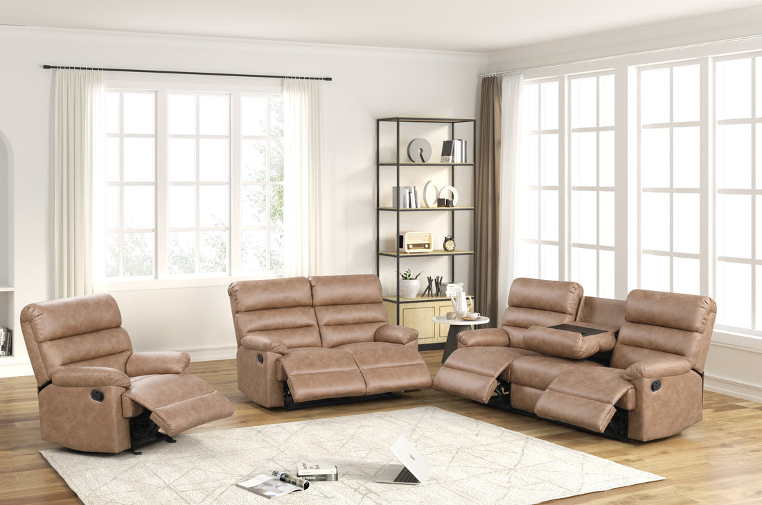 Albert Saddle Leather Reclining Set