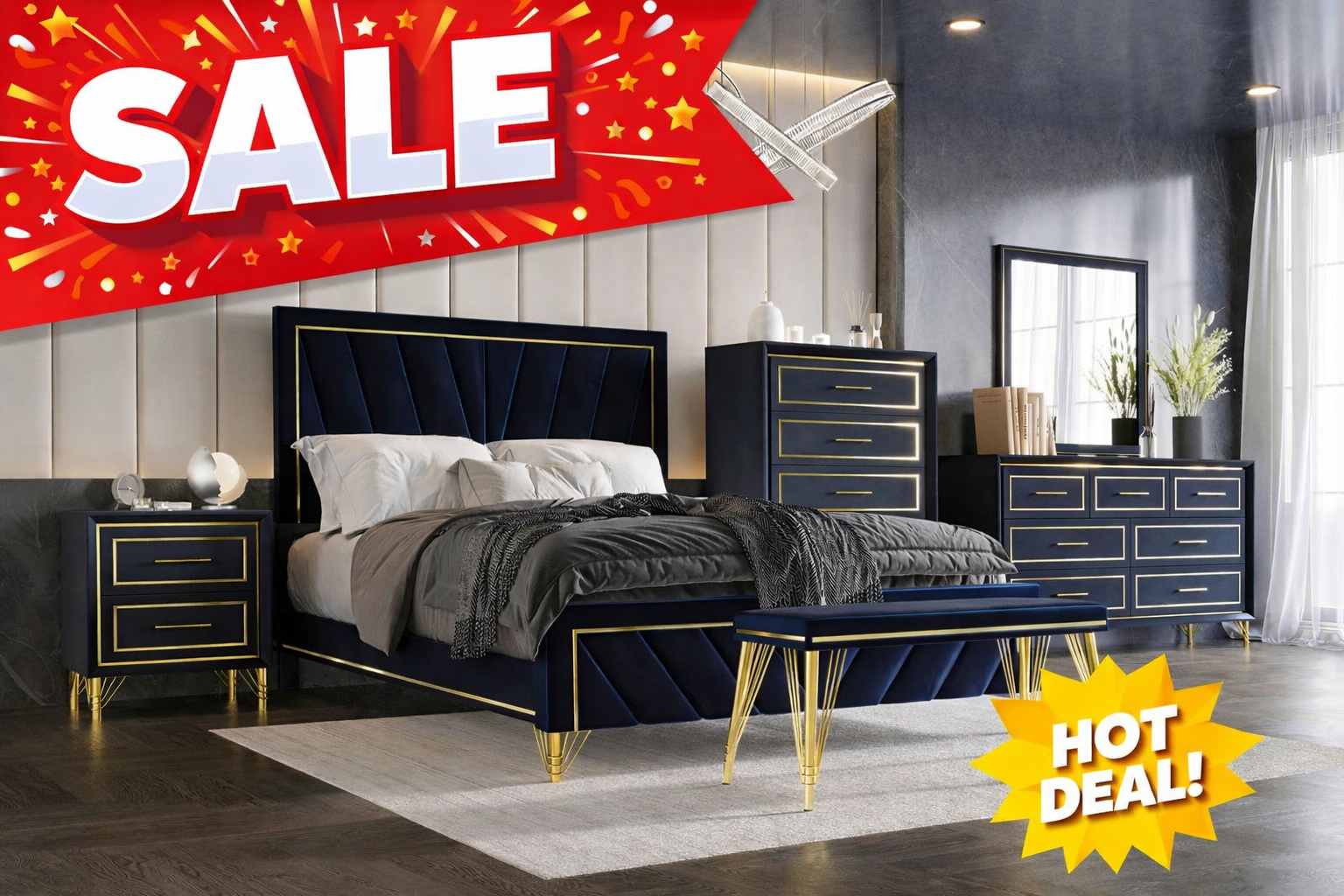 Gatsby Queen Bedroom Set (Last One!)