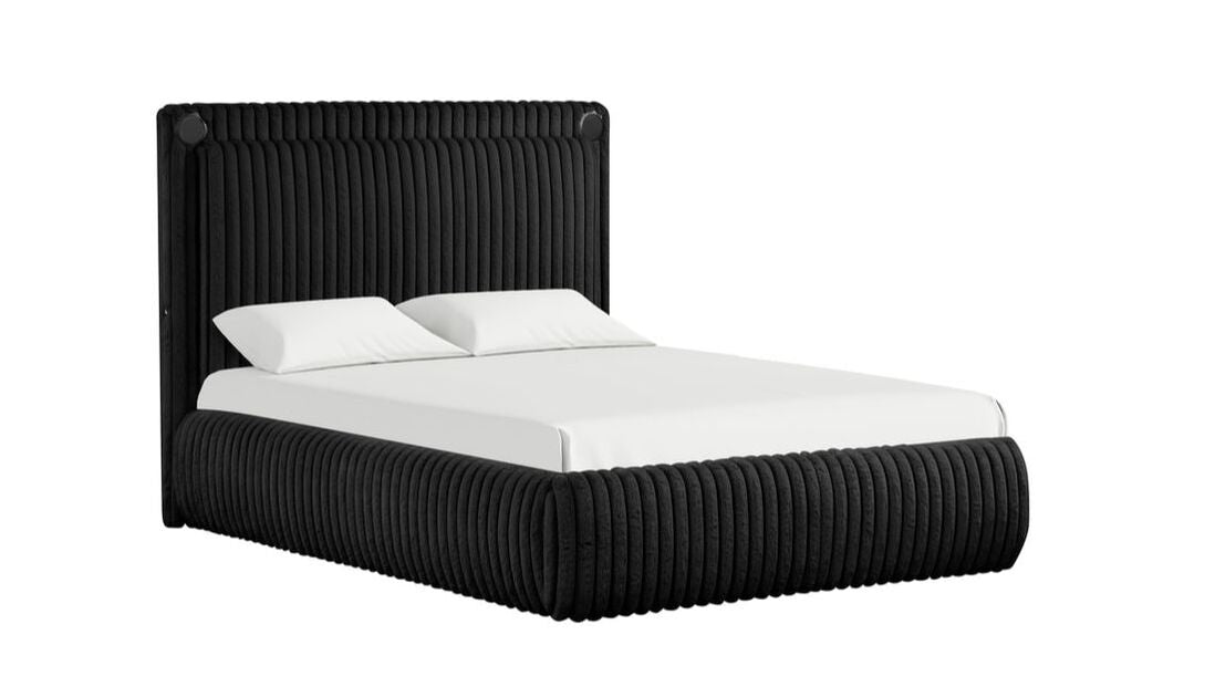Diana Black Platform Bed - Queen