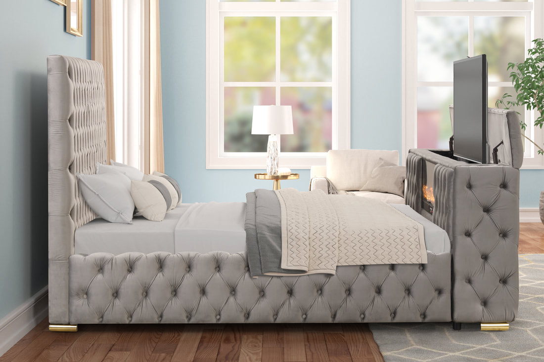 Future Platform Bed In Gray