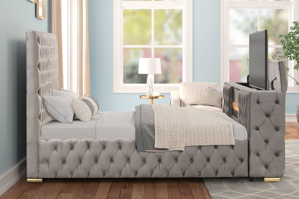 Future Platform Bed In Gray