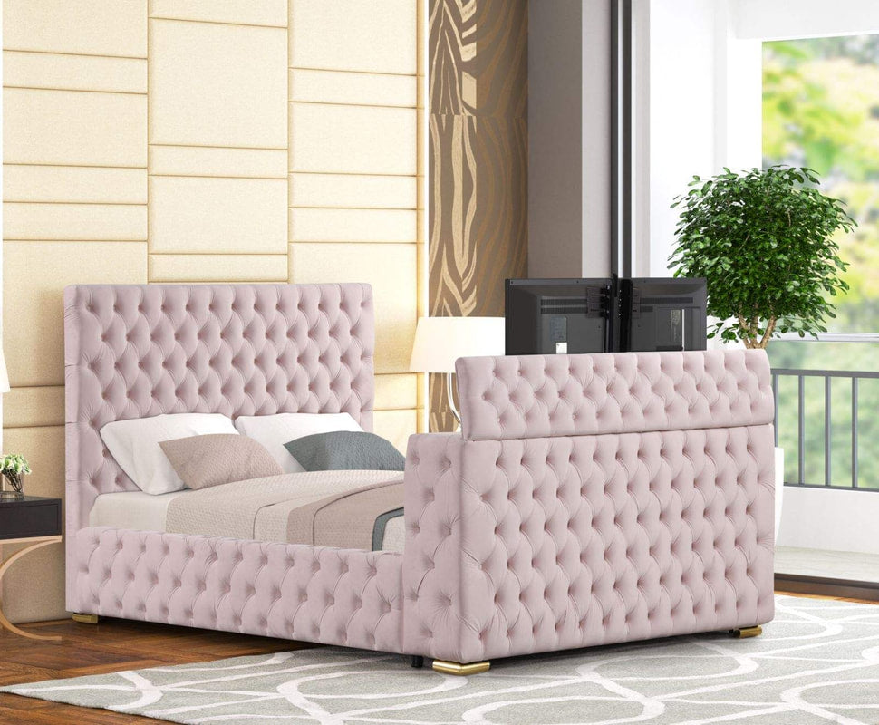 Future Platform Bed in Pink