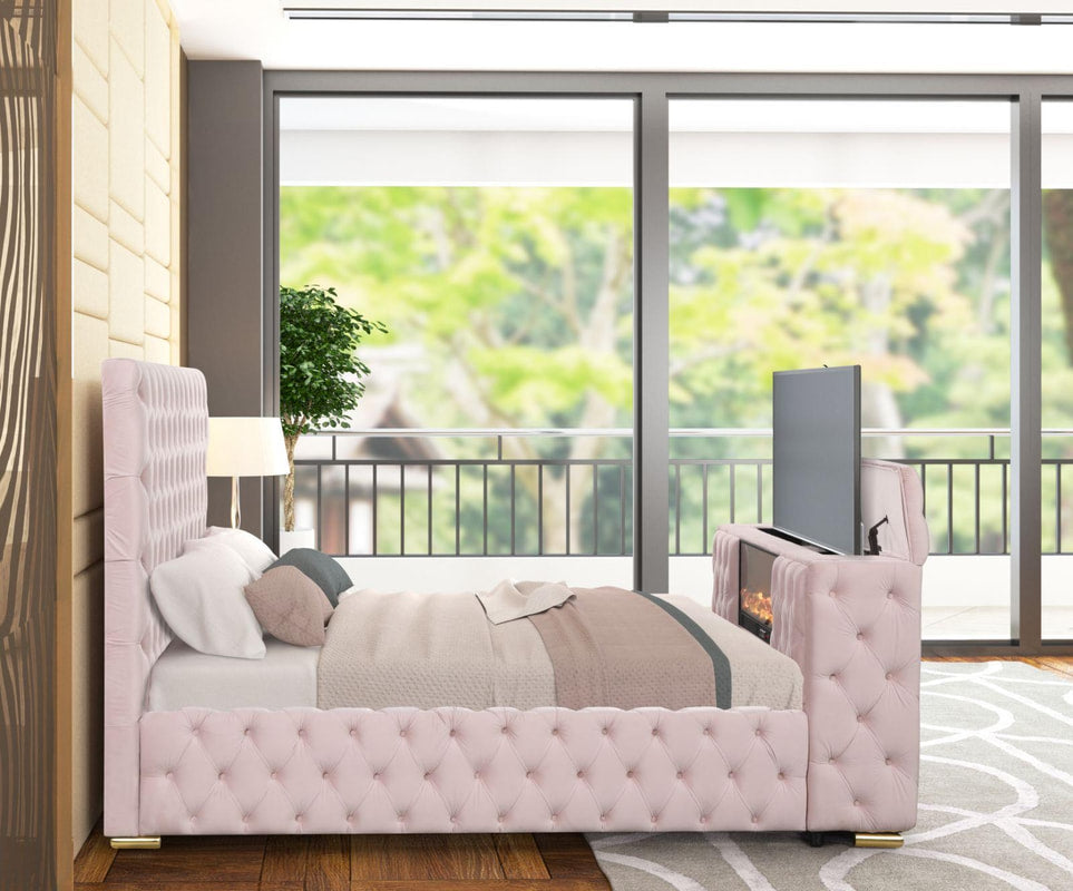 Future Platform Bed in Pink