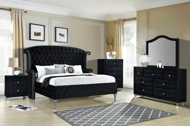 Diamond Palace Black 5-Piece Bedroom Set