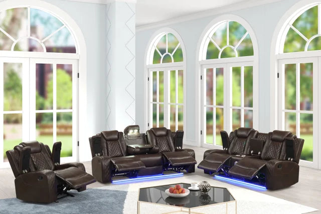Luz Brown 3-piece Reclining Set
