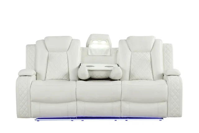 Luz White 3-piece Reclining Set