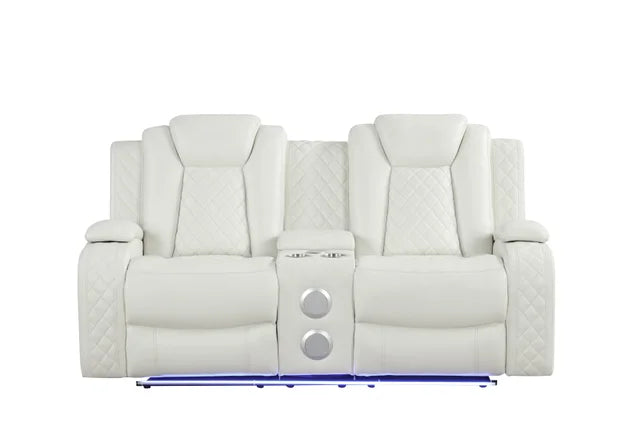 Luz White 3-piece Reclining Set