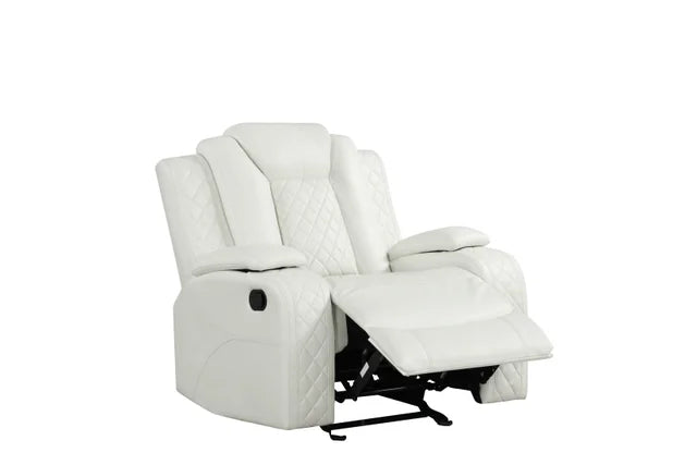 Luz White 3-piece Reclining Set