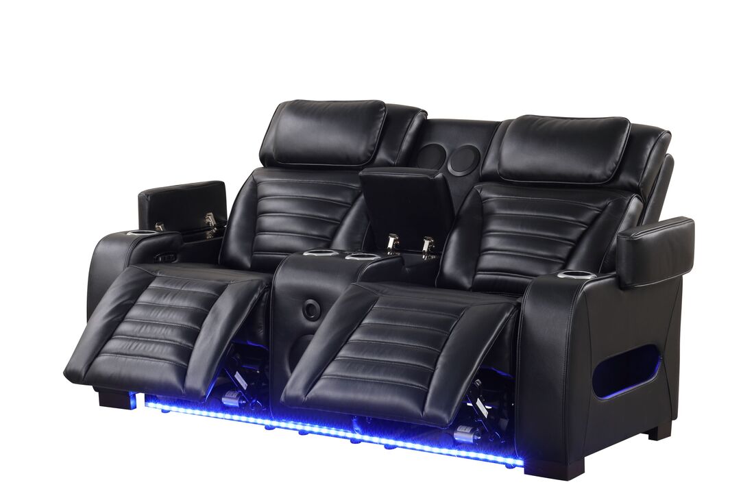 Tokyo 3pc Black Power Reclining Set