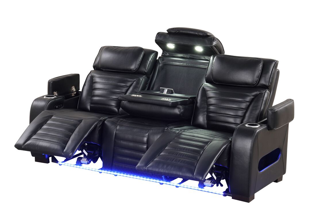 Tokyo 3pc Black Power Reclining Set