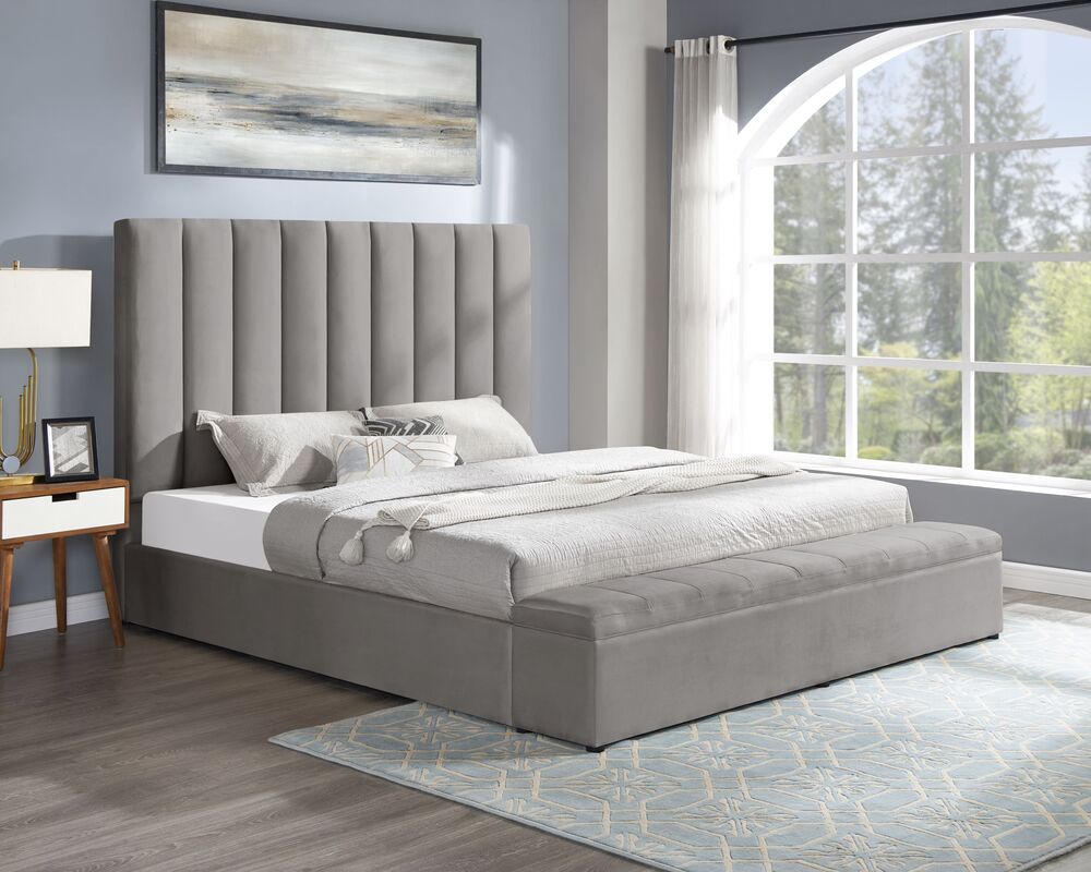 Valencia Grey Platform Bed